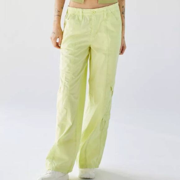 Urban Outfitters Pants - BDG Urban Outfitters NWOT Lime Y2K Low Rise Baggy Wide Leg Cotton Cargo Pant